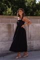 Summer Night Black Smocked Maxi Dress