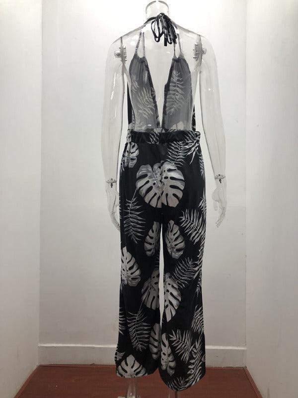 Susana Women Irregular Printed Halter Neck Jumpsuits - Vestir en Moda