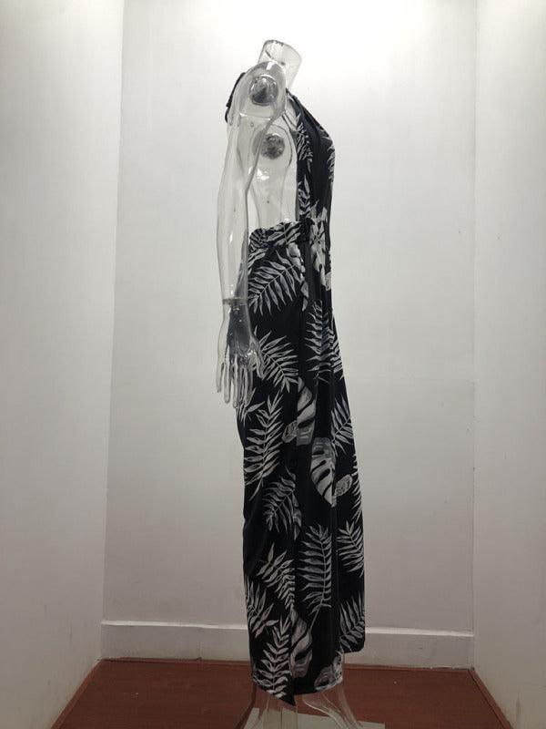 Susana Women Irregular Printed Halter Neck Jumpsuits - Vestir en Moda