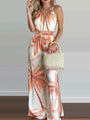 Susana Women Irregular Printed Halter Neck Jumpsuits - Vestir en Moda