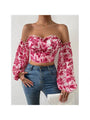 Susi Off Shoulder Printing Puff Sleeve Blouse - Vestir en Moda