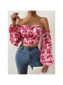 Susi Off Shoulder Printing Puff Sleeve Blouse - Vestir en Moda