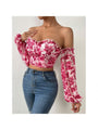 Susi Off Shoulder Printing Puff Sleeve Blouse - Vestir en Moda