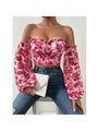 Susi Off Shoulder Printing Puff Sleeve Blouse - Vestir en Moda