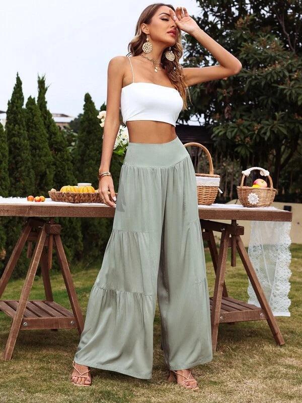 Sydney Casual Wide Leg Cotton Linen Popular High Waist Loose Pants - Vestir en Moda