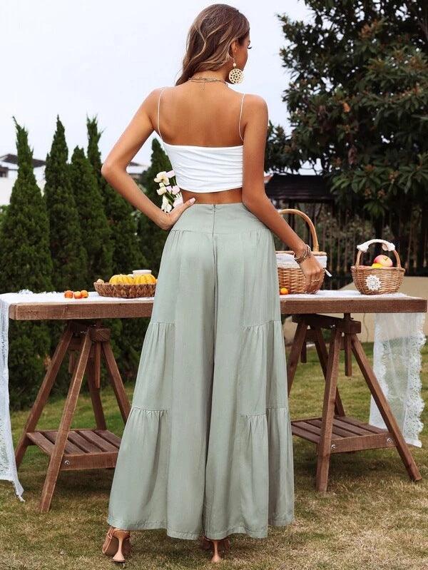 Sydney Casual Wide Leg Cotton Linen Popular High Waist Loose Pants - Vestir en Moda