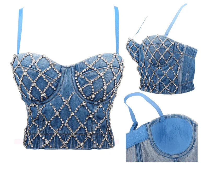 Talia Beaded Tube Shaping Wear Cropped Baring Top - Vestir en Moda