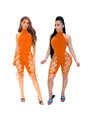 Talía Sexy Women Hollow Out Halter Neck Backless Romper - Vestir en Moda
