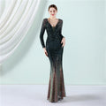 Teodora Sequin Long Sleeve Evening Dresses - Vestir en Moda