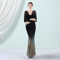 Teodora Sequin Long Sleeve Evening Dresses - Vestir en Moda