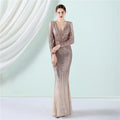 Teodora Sequin Long Sleeve Evening Dresses - Vestir en Moda