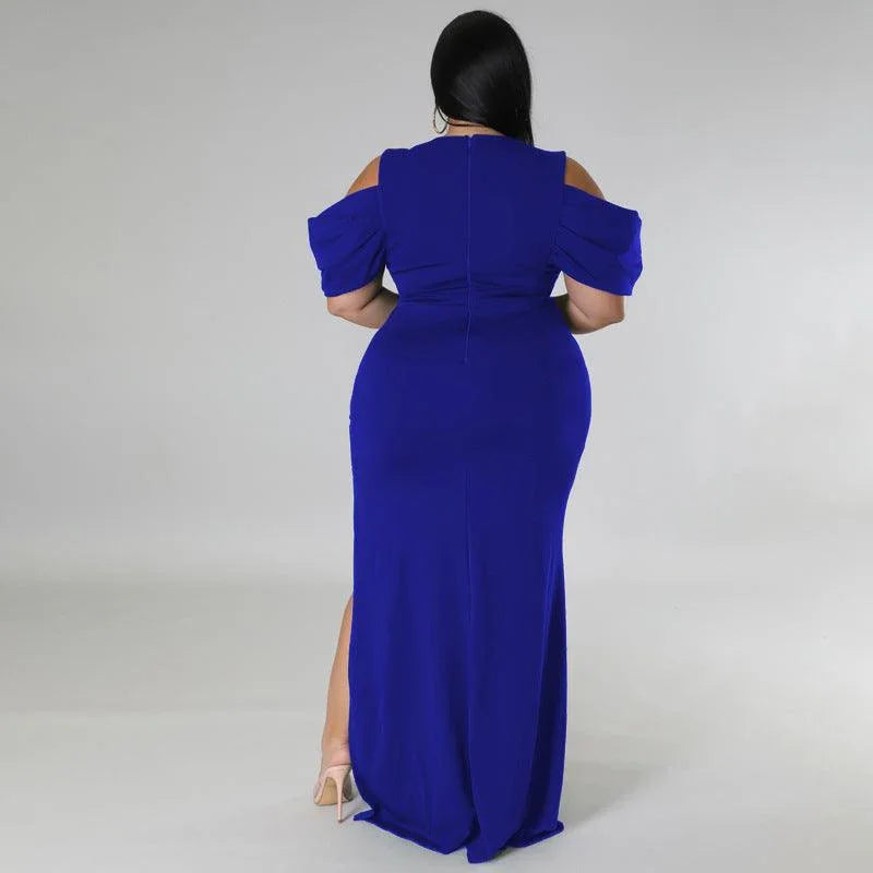 Tessa Plus Size Solid Cutout V Neck Sleeveless Elegant Dress - Vestir en Moda