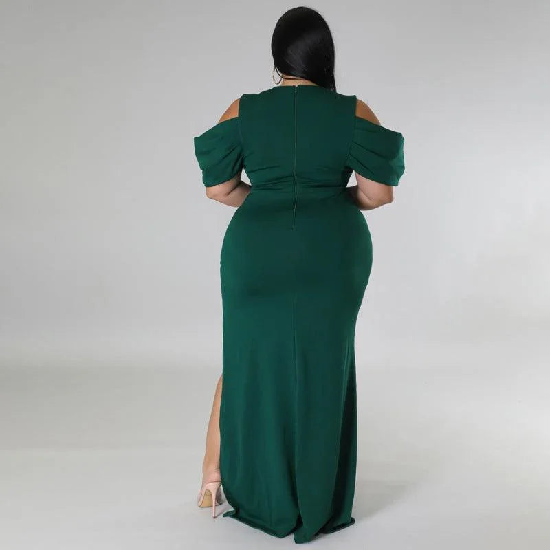 Tessa Plus Size Solid Cutout V Neck Sleeveless Elegant Dress - Vestir en Moda