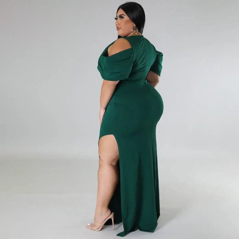 Tessa Plus Size Solid Cutout V Neck Sleeveless Elegant Dress - Vestir en Moda