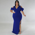Tessa Plus Size Solid Cutout V Neck Sleeveless Elegant Dress - Vestir en Moda