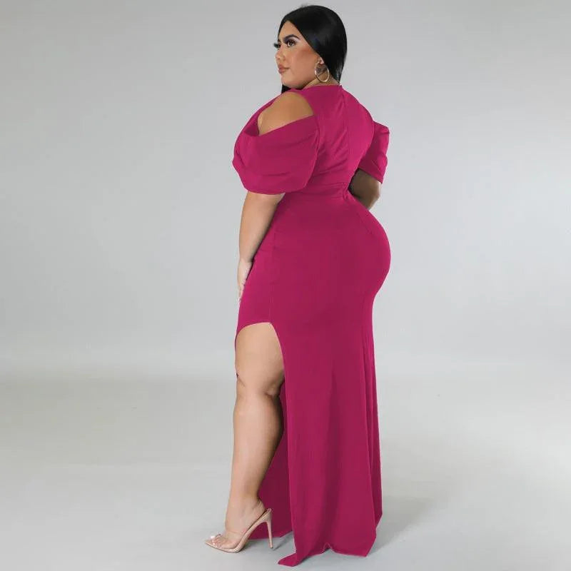Tessa Plus Size Solid Cutout V Neck Sleeveless Elegant Dress - Vestir en Moda
