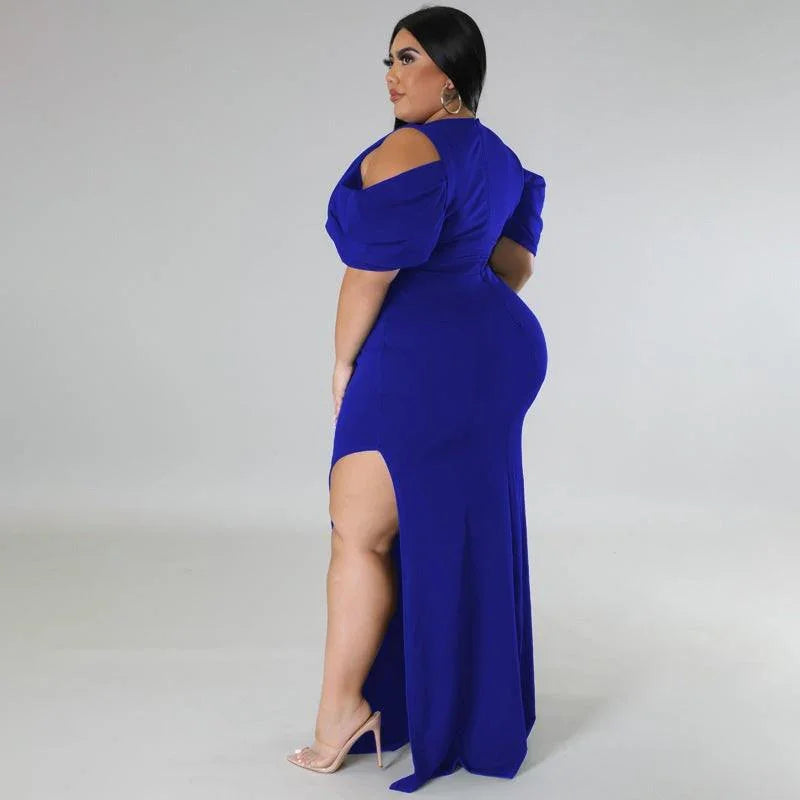 Tessa Plus Size Solid Cutout V Neck Sleeveless Elegant Dress - Vestir en Moda