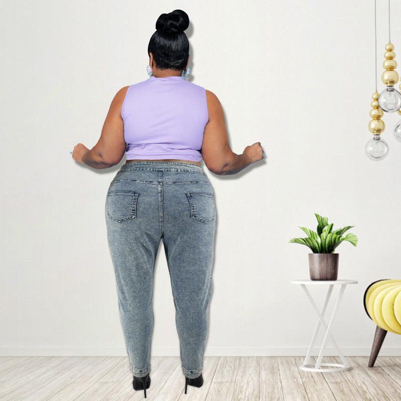Valentina Plus Size New Double Row Corns Rope Denim - Vestir en Moda
