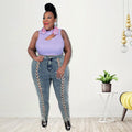 Valentina Plus Size New Double Row Corns Rope Denim - Vestir en Moda