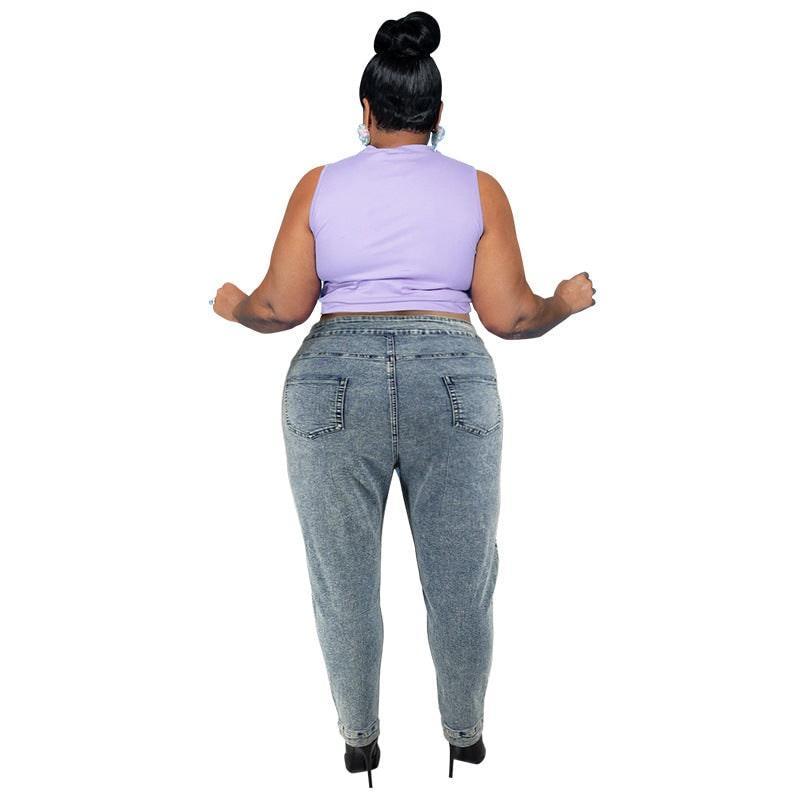 Valentina Plus Size New Double Row Corns Rope Denim - Vestir en Moda