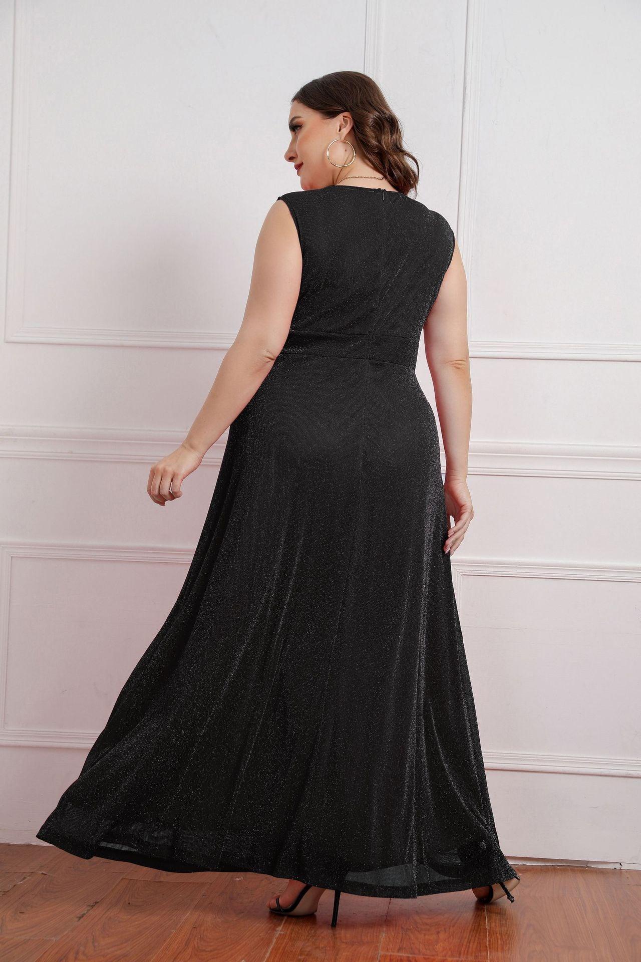 Valeria Plus Size Women Summer Sleeveless V-neck Maxi - Vestir en Moda