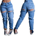 Valerie Arrival Ripped Cotton Straight Washed High Waist Loose Jeans - Vestir en Moda