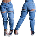 Valerie Arrival Ripped Cotton Straight Washed High Waist Loose Jeans - Vestir en Moda