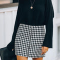 Vanesa Winter Office Houndstooth A Line Skirt Women - Vestir en Moda