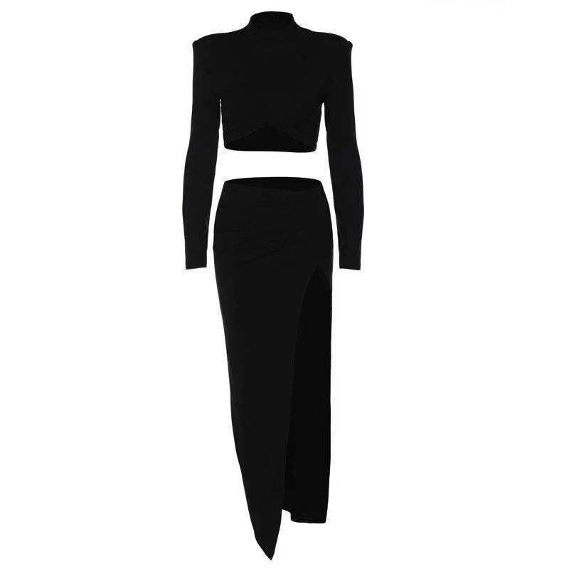 Vanessa Casual Emperor Sexy Slit Elegant Two Piece Women Set - Vestir en Moda
