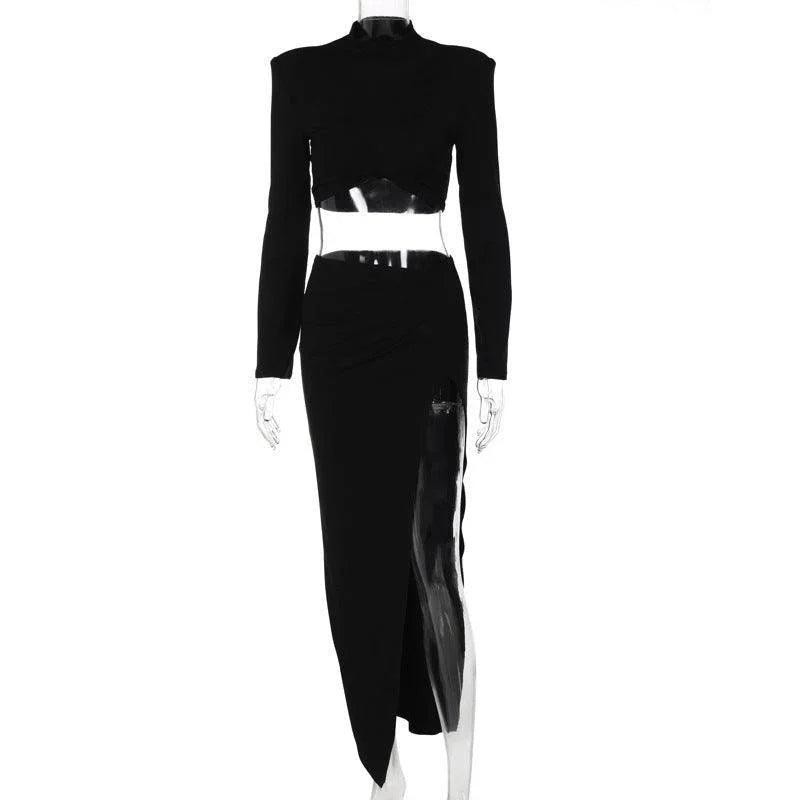 Vanessa Casual Emperor Sexy Slit Elegant Two Piece Women Set - Vestir en Moda