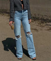 Vanessa High Rise Wide Leg Trousers Ripped Skinny Loose Denim - Vestir en Moda