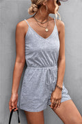 Vanessa Spaghetti Strap V-Neck Pocket Rompers - Vestir en Moda