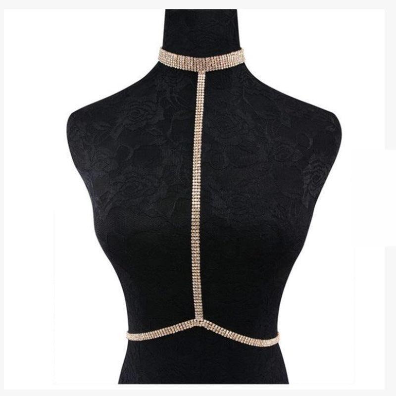Vannessa Body Chain Sexy Rhinestone Sexy Necklace Jewelry - Vestir en Moda