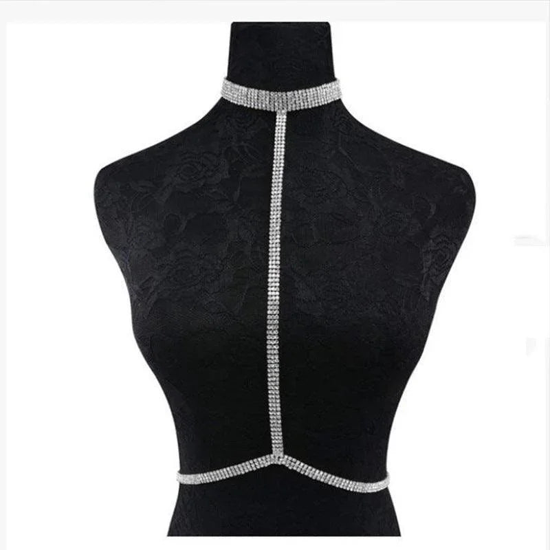 Vannessa Body Chain Sexy Rhinestone Sexy Necklace Jewelry - Vestir en Moda