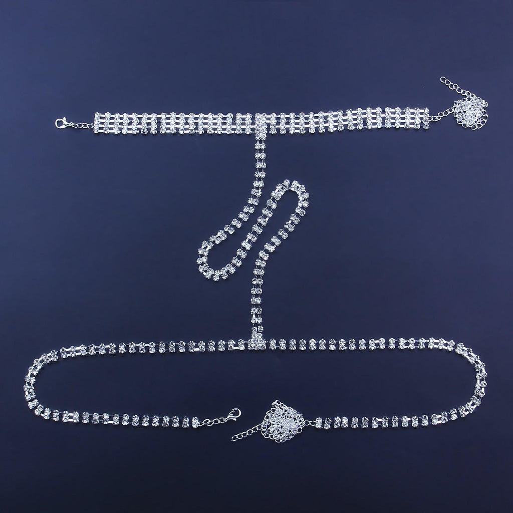 Vannessa Body Chain Sexy Rhinestone Sexy Necklace Jewelry - Vestir en Moda