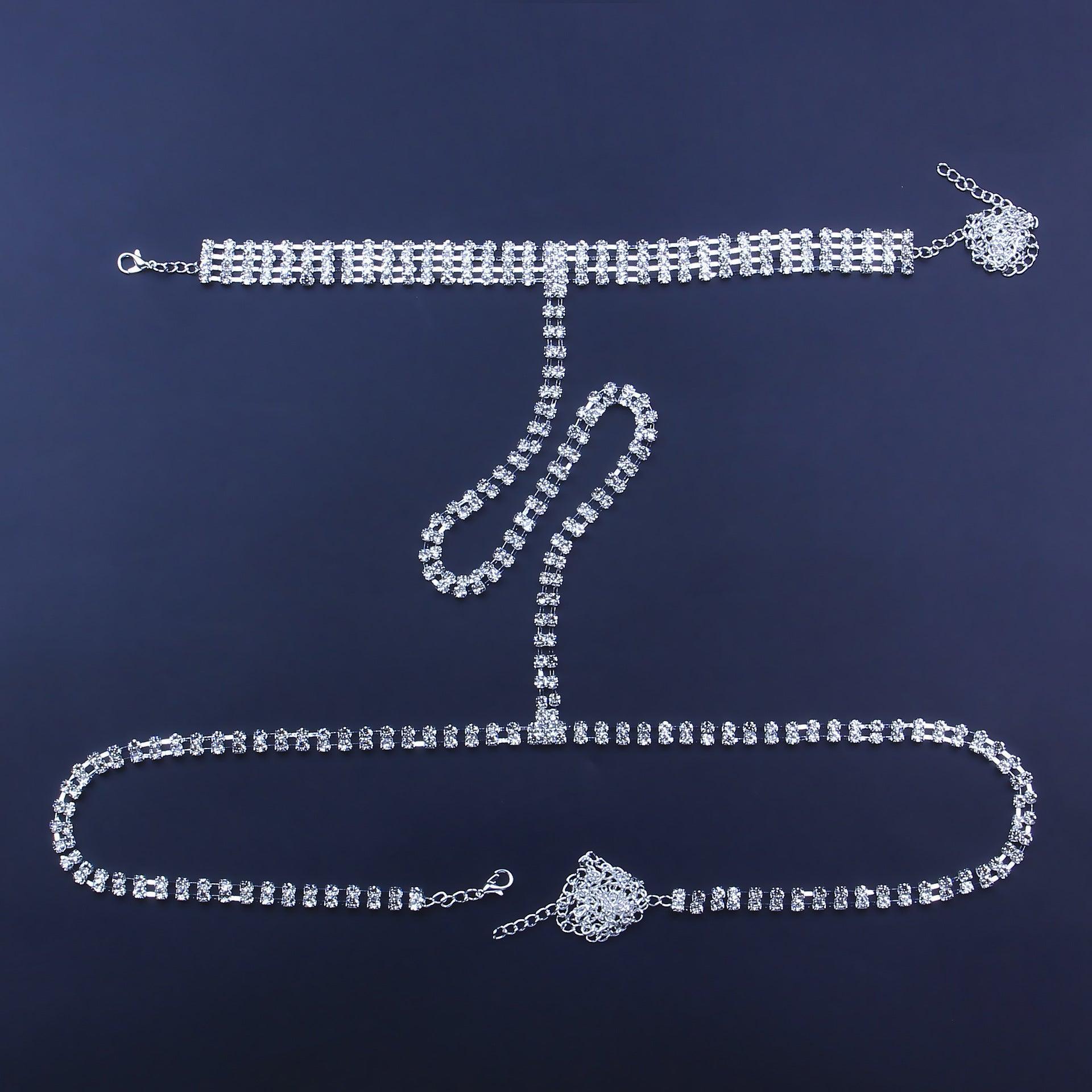 Vannessa Body Chain Sexy Rhinestone Sexy Necklace Jewelry - Vestir en Moda