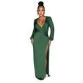 veronica Autumn Lantern Sleeve neck Solid Color Sexy Dresses - Vestir en Moda