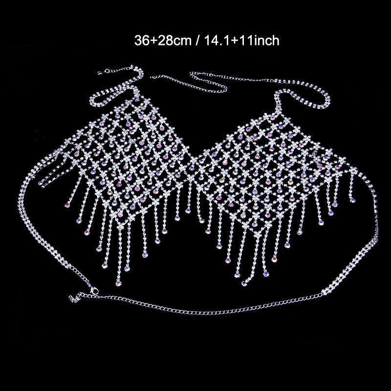 Veronica Sexy Super Flash AB Color Tassel Body Chain Diamond Net - Vestir en Moda