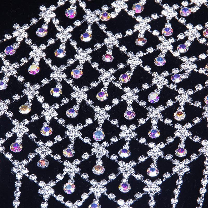 Veronica Sexy Super Flash AB Color Tassel Body Chain Diamond Net - Vestir en Moda