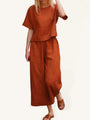 Veronicav Casual Suit Loose Solid Color Trousers Two Piece Set - Vestir en Moda