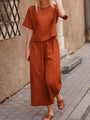 Veronicav Casual Suit Loose Solid Color Trousers Two Piece Set - Vestir en Moda