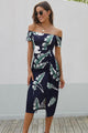 Victoria Printed Off-Shoulder Split Dresses - Vestir en Moda