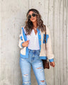 Vik Fall Beige and Blue Amazing Jacket - Vestir en Moda