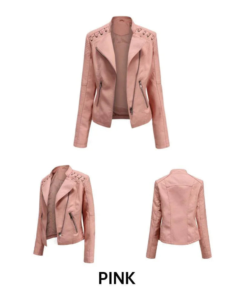 Vilma Women Short High Quality Leather Jacket - Vestir en Moda
