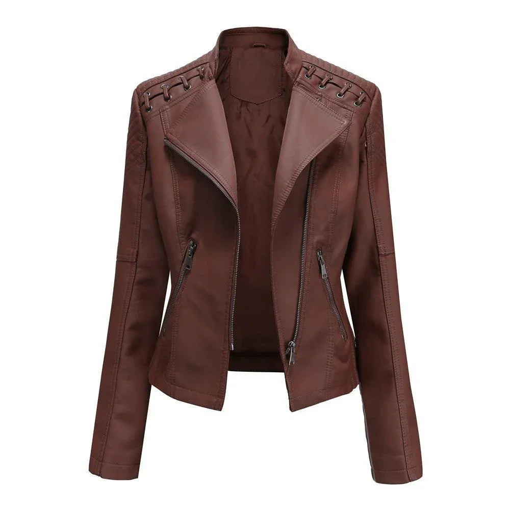 Vilma Women Short High Quality Leather Jacket - Vestir en Moda