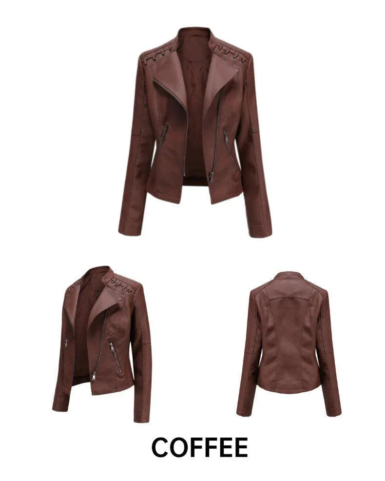 Vilma Women Short High Quality Leather Jacket - Vestir en Moda