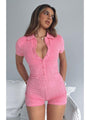 Viola Latest Solid White Button Up Short Fitted Rompers - Vestir en Moda