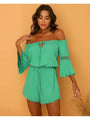 Violeta Fashion Women Boat Neck Flare Sleeve Casual Romper - Vestir en Moda