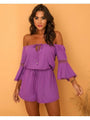Violeta Fashion Women Boat Neck Flare Sleeve Casual Romper - Vestir en Moda