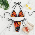 Virginia Bandage Butterfly Print Low Waist Thong Triangle Bikinis - Vestir en Moda